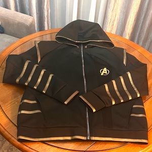 🦸‍♂️Disney Black and Gold Marvel Avengers Jacket Hawkeye Ronin Zip-up hoodie
